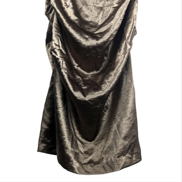 Xscape By Joanna Chen Ruffle Metallic Bronze Bodycon Formal Dress Size 4 - Picture 5 of 12